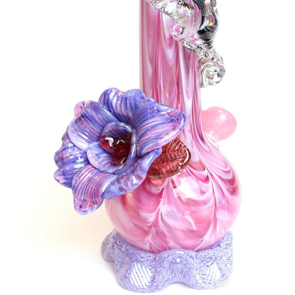 Noble Glass - Dichro Flower - Pink/Purple Crimp - Groovy Glassware