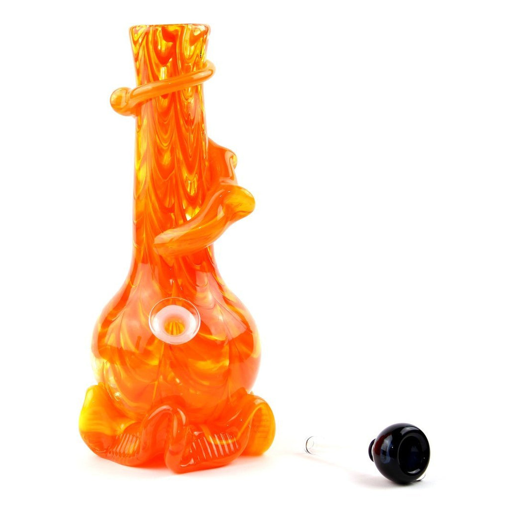 Noble Glass - Small w/ Wrap - Orange & Black - Groovy Glassware