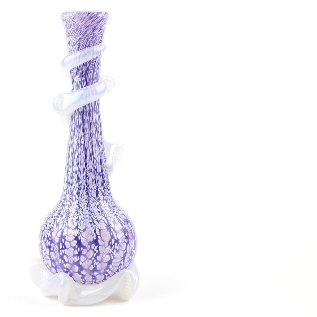 Noble Glass - Small w/ Wrap - Purple & White Crackle - Groovy Glassware