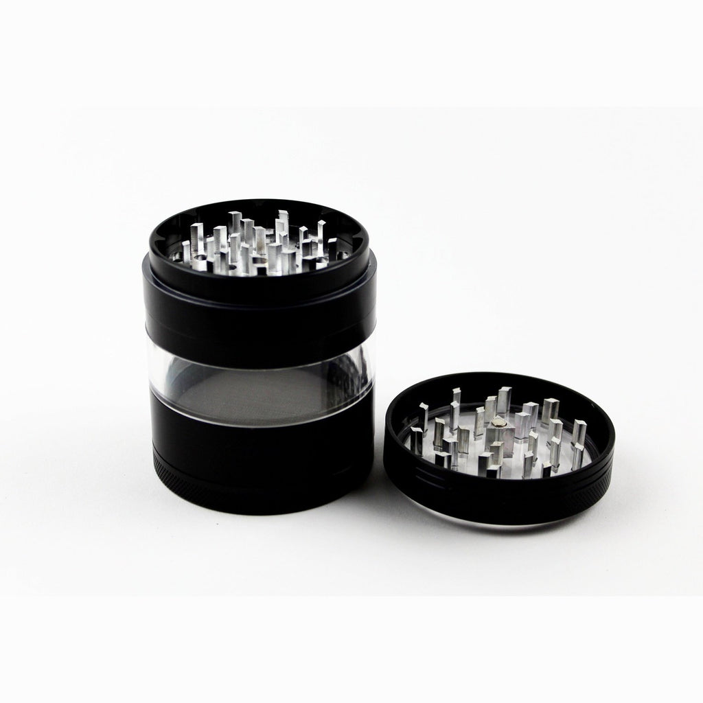 Clear Top/Body 4pc Grinder - 63mm - Groovy Glassware