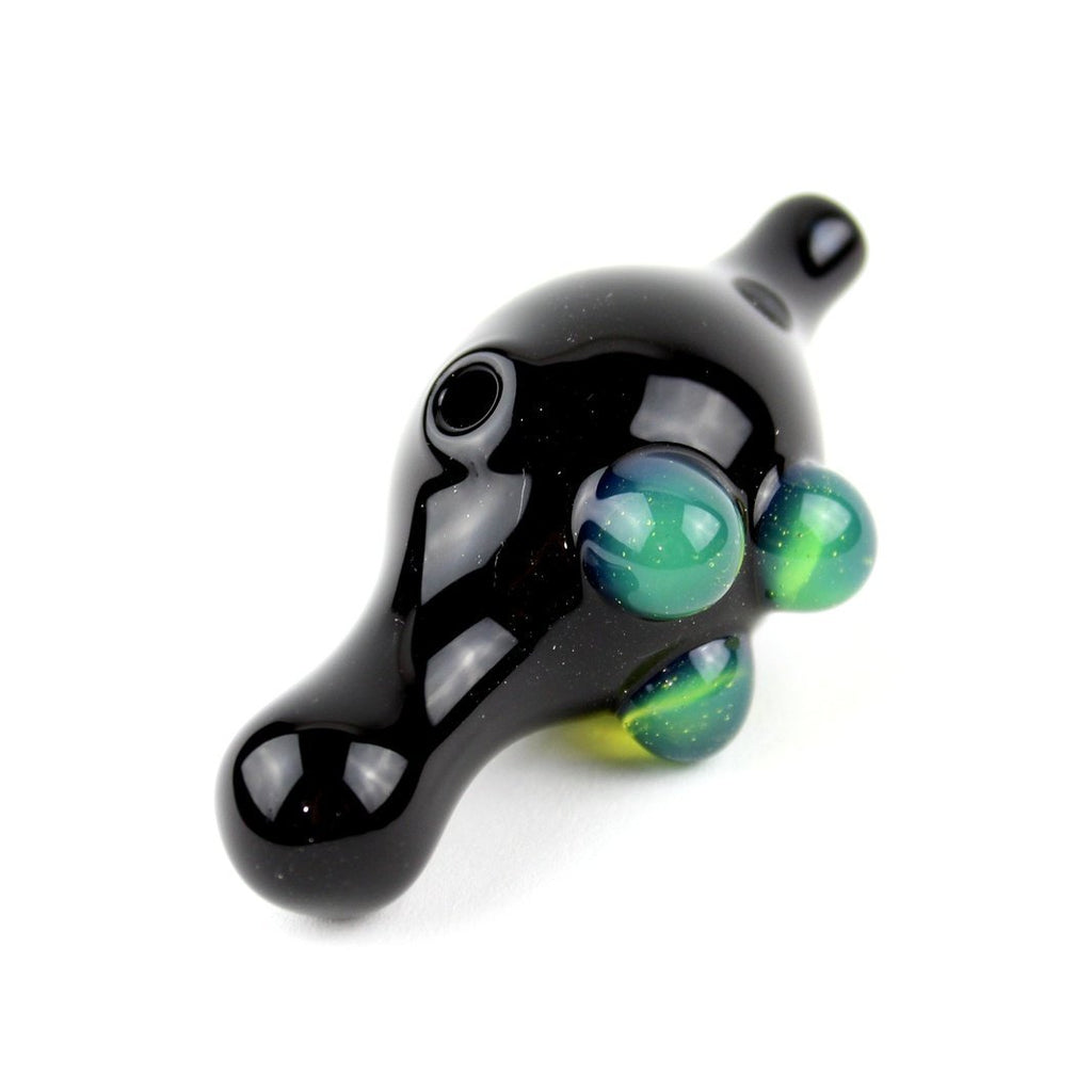 Black Bubble Cap w/ Slyme Accents - Groovy Glassware