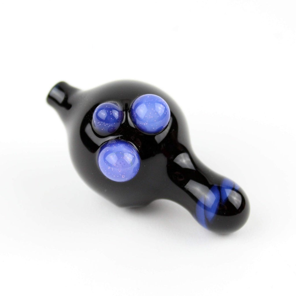 Black Bubble Cap w/ Purple Accents - Groovy Glassware