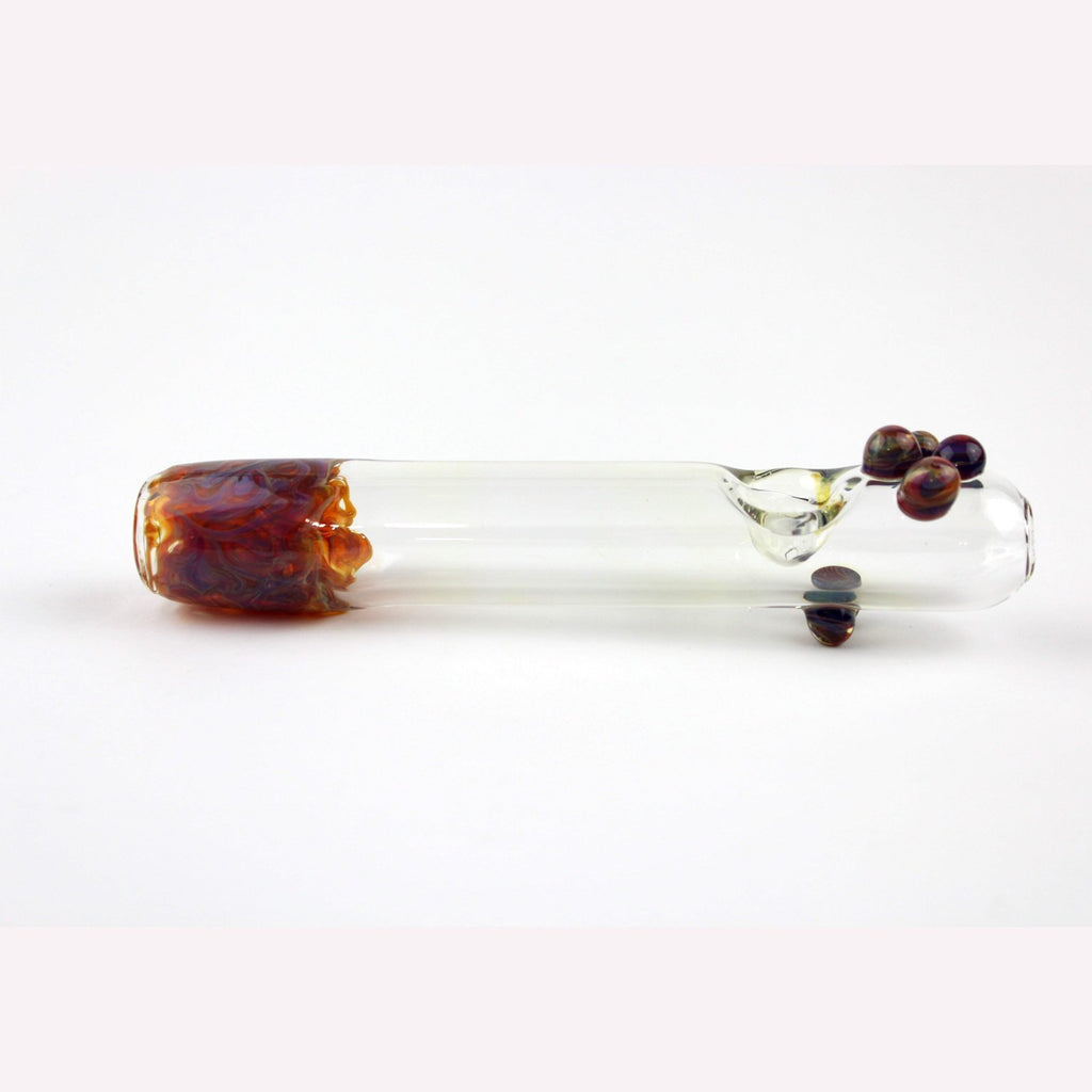 Steamroller w/ Worked Mouthpiece - Amber Purple - Groovy Glassware