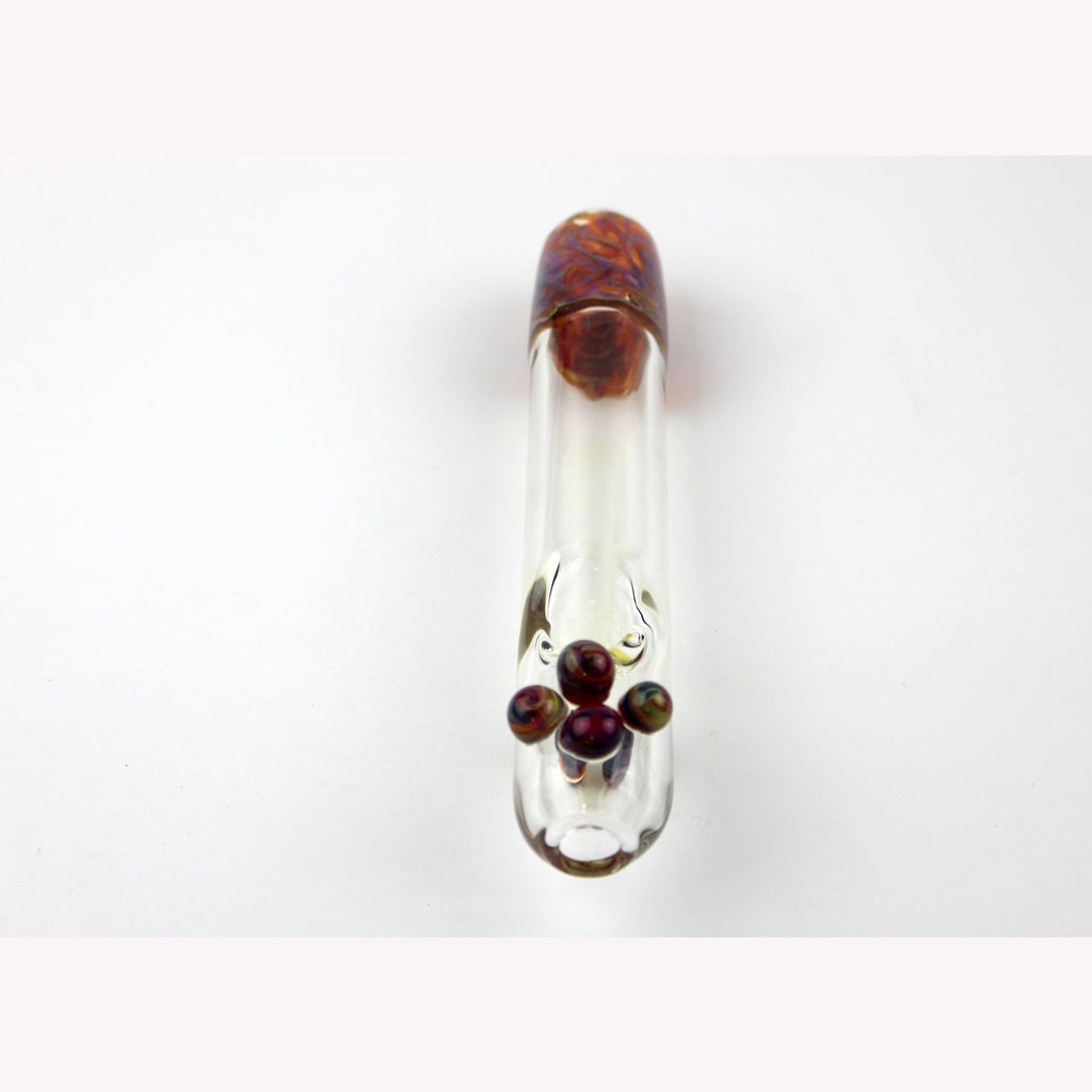 Steamroller w/ Worked Mouthpiece - Amber Purple - Groovy Glassware