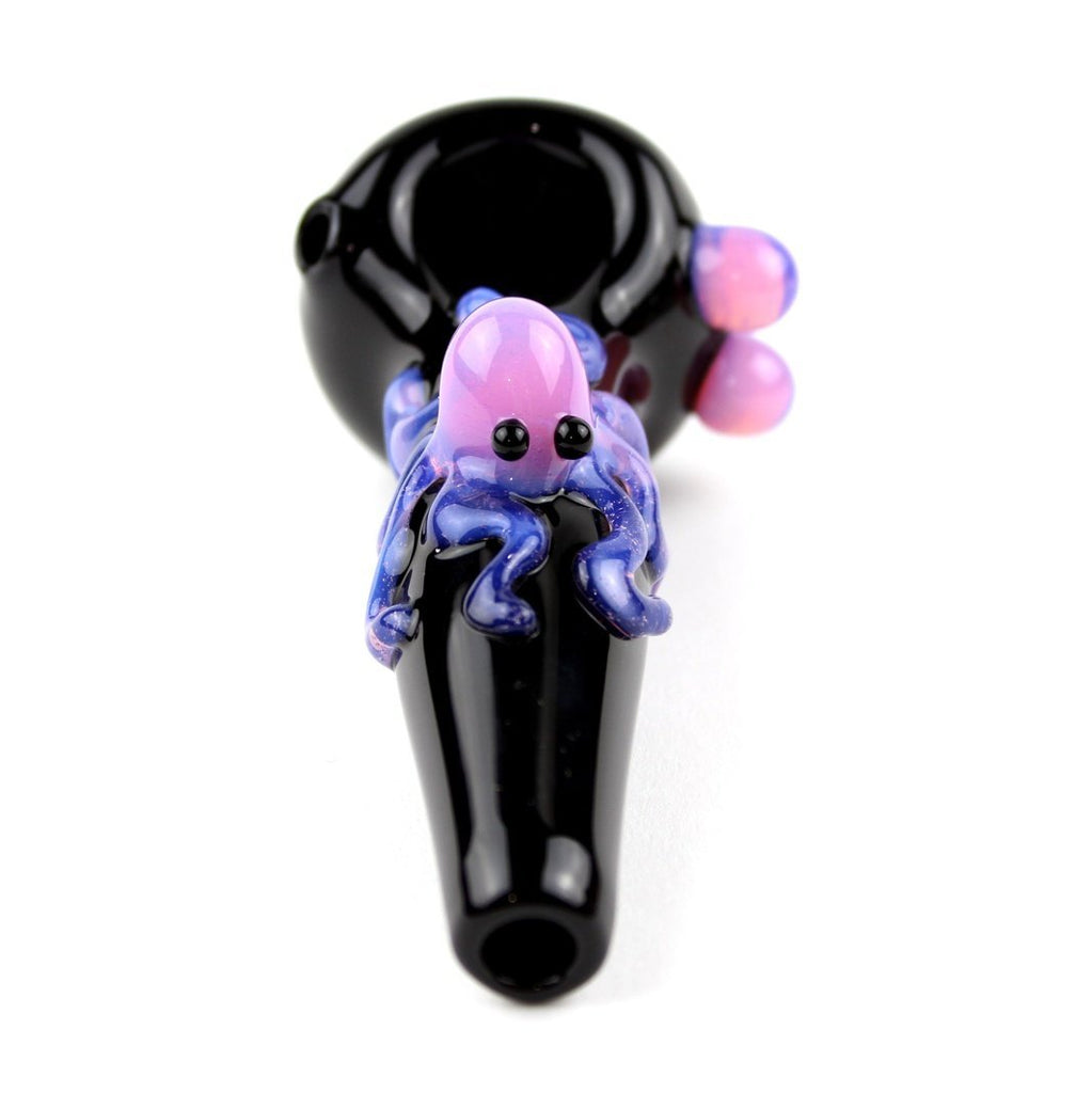 Black/Pink Slyme Octopus Pipe #01 - Groovy Glassware