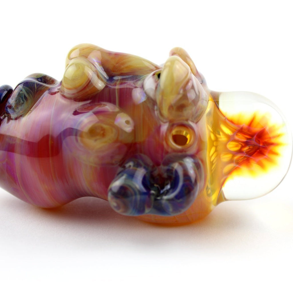 Amber Purple Brainiac Handpipe - Groovy Glassware