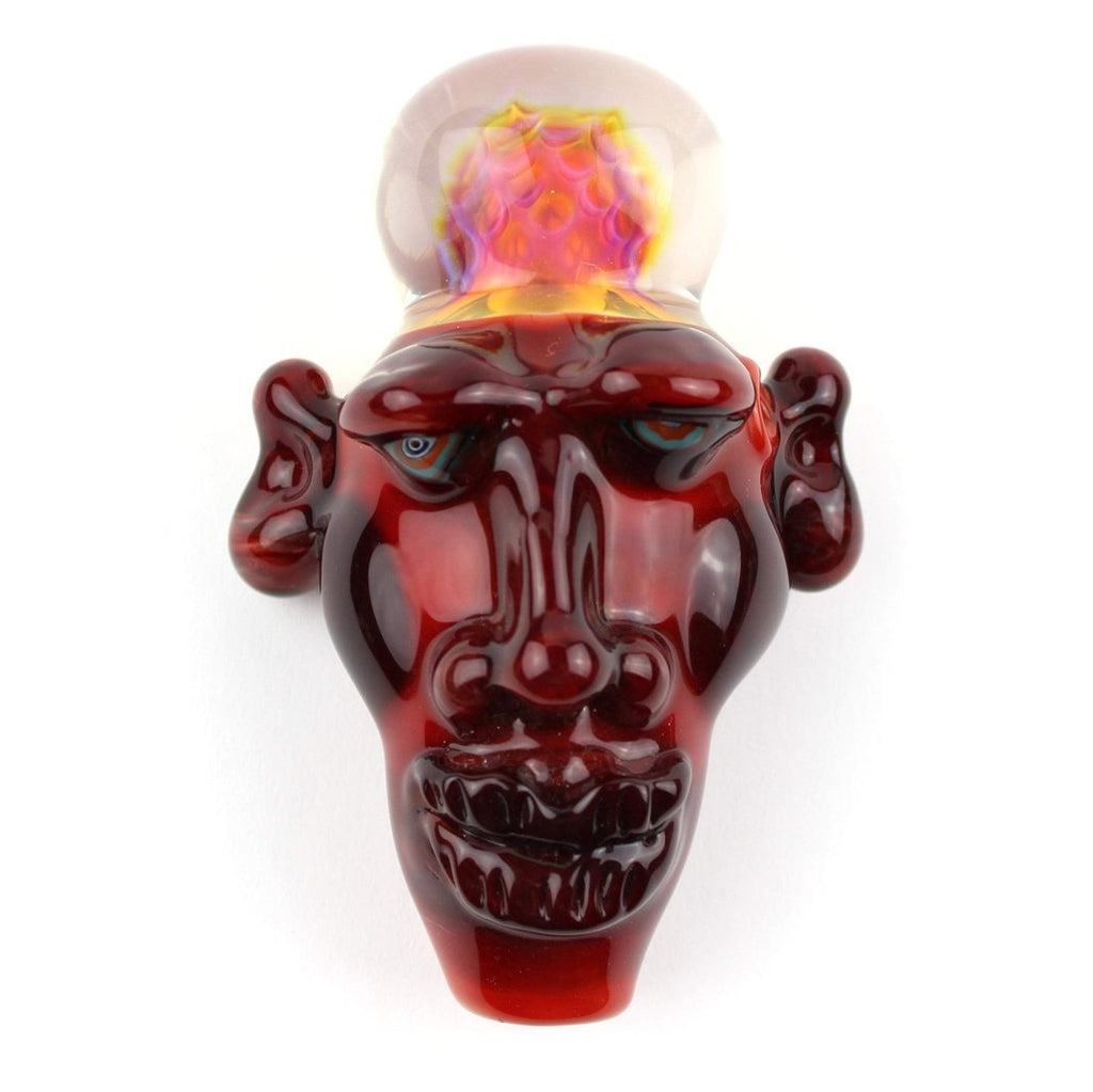 Red Brainiac Handpipe - Groovy Glassware
