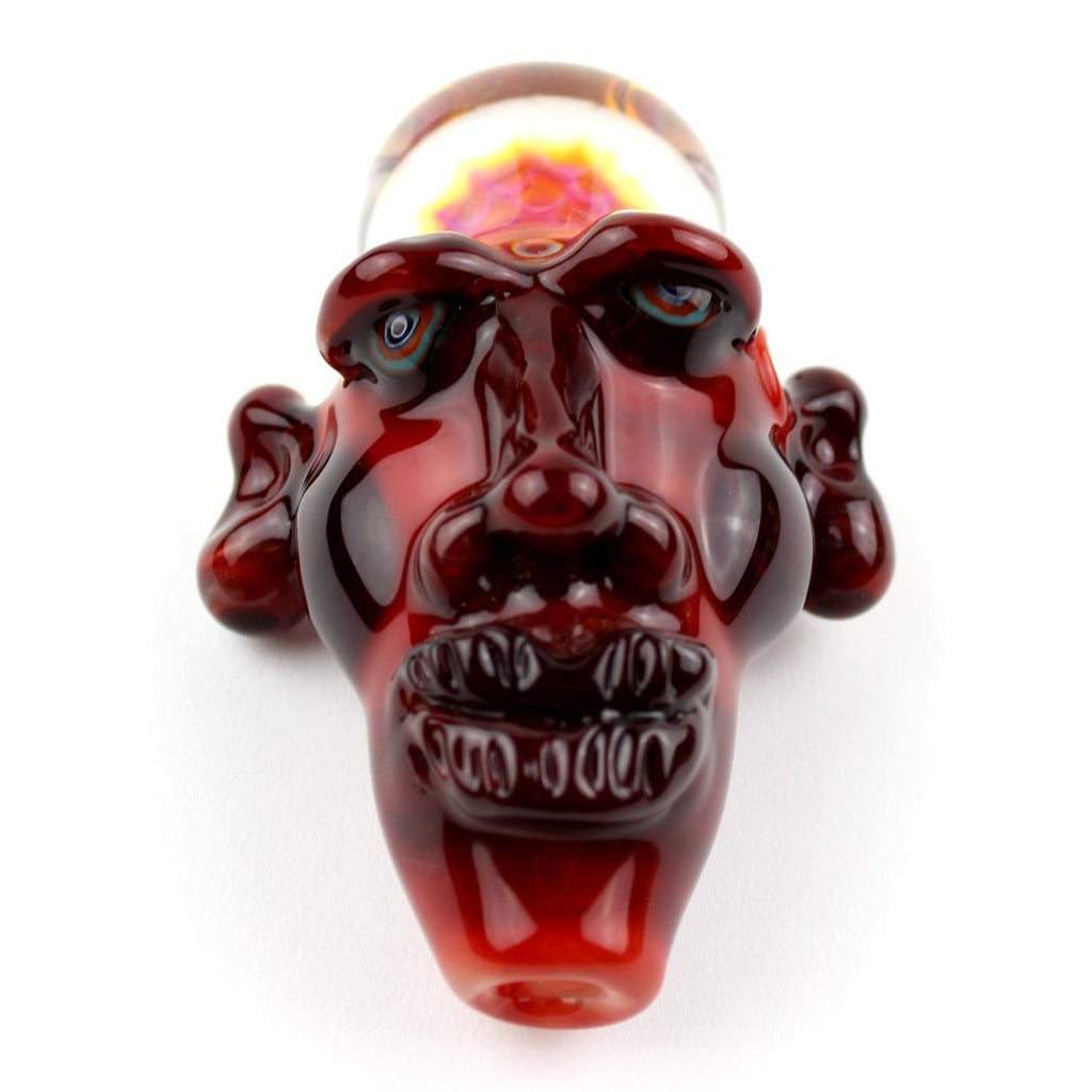 Red Brainiac Handpipe - Groovy Glassware
