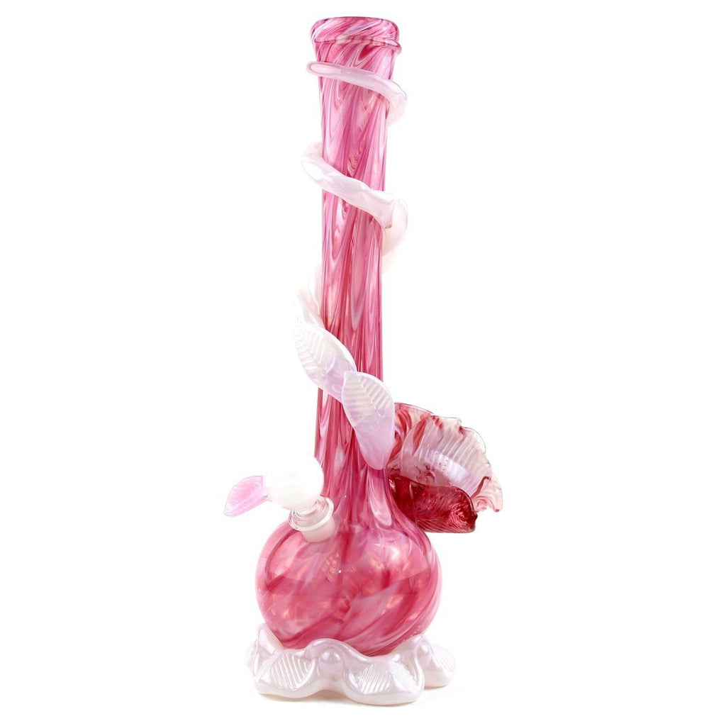 Noble Glass - Medium Flower - Pink/White - Groovy Glassware