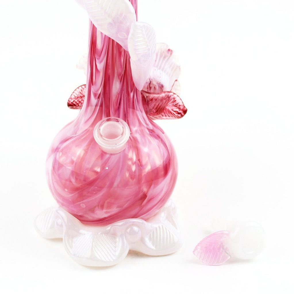 Noble Glass - Medium Flower - Pink/White - Groovy Glassware