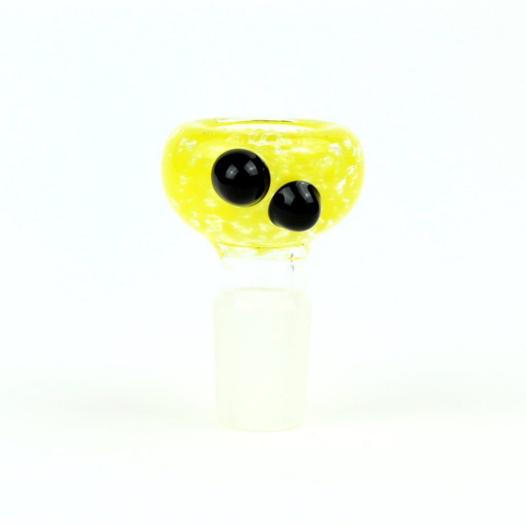 18mm Yellow Frit Slide w/ Black Dots - Groovy Glassware