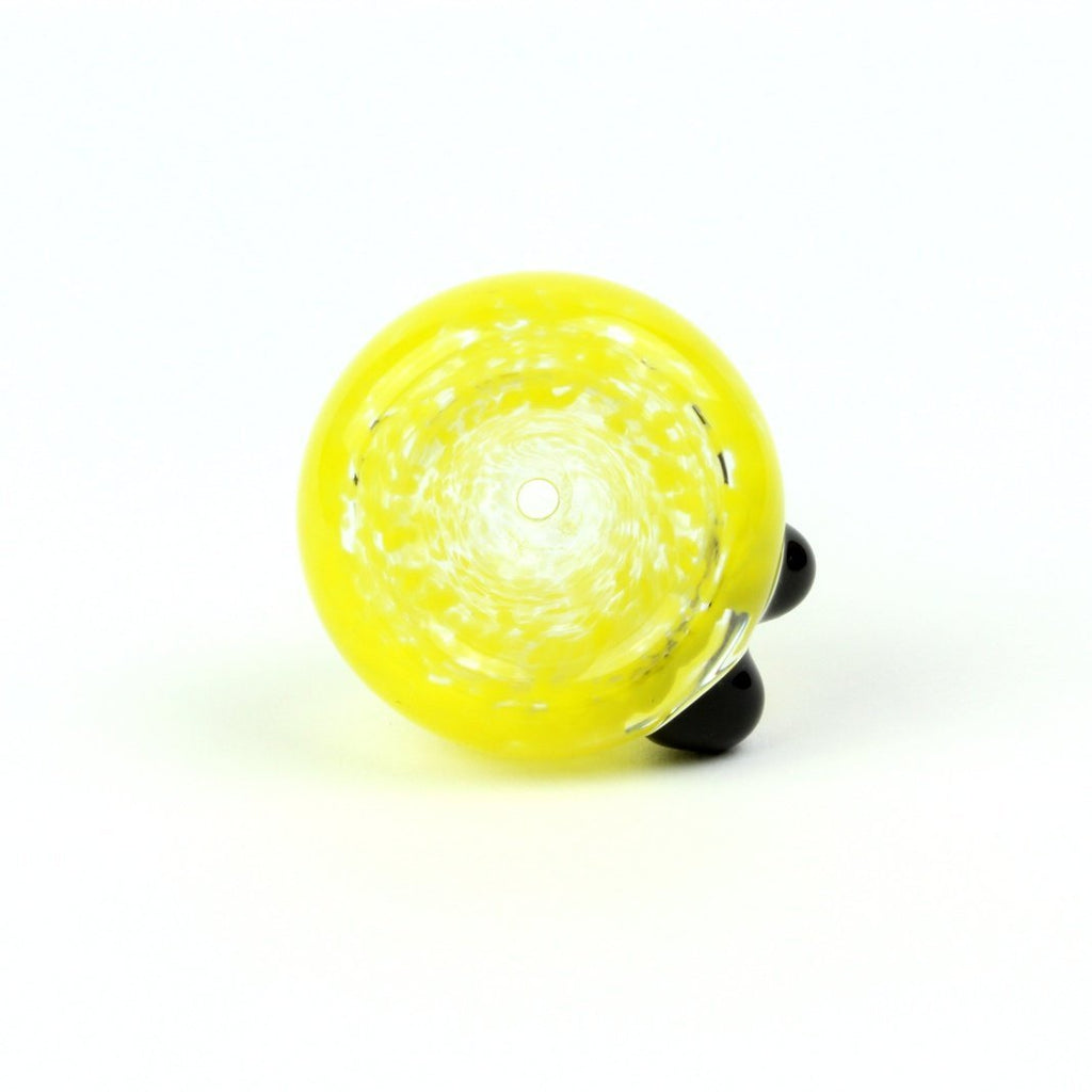 18mm Yellow Frit Slide w/ Black Dots - Groovy Glassware