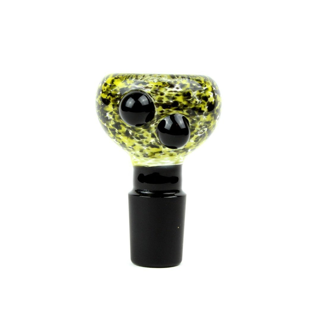 18mm Black & Yellow Frit Slide w/ Black Joint - Groovy Glassware