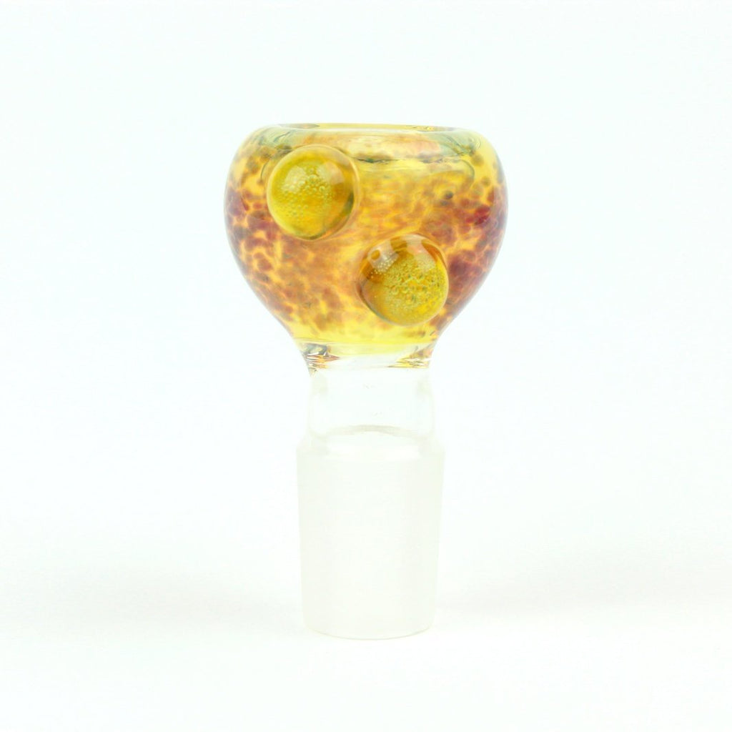 18mm Green Amber Purple Slide - Groovy Glassware