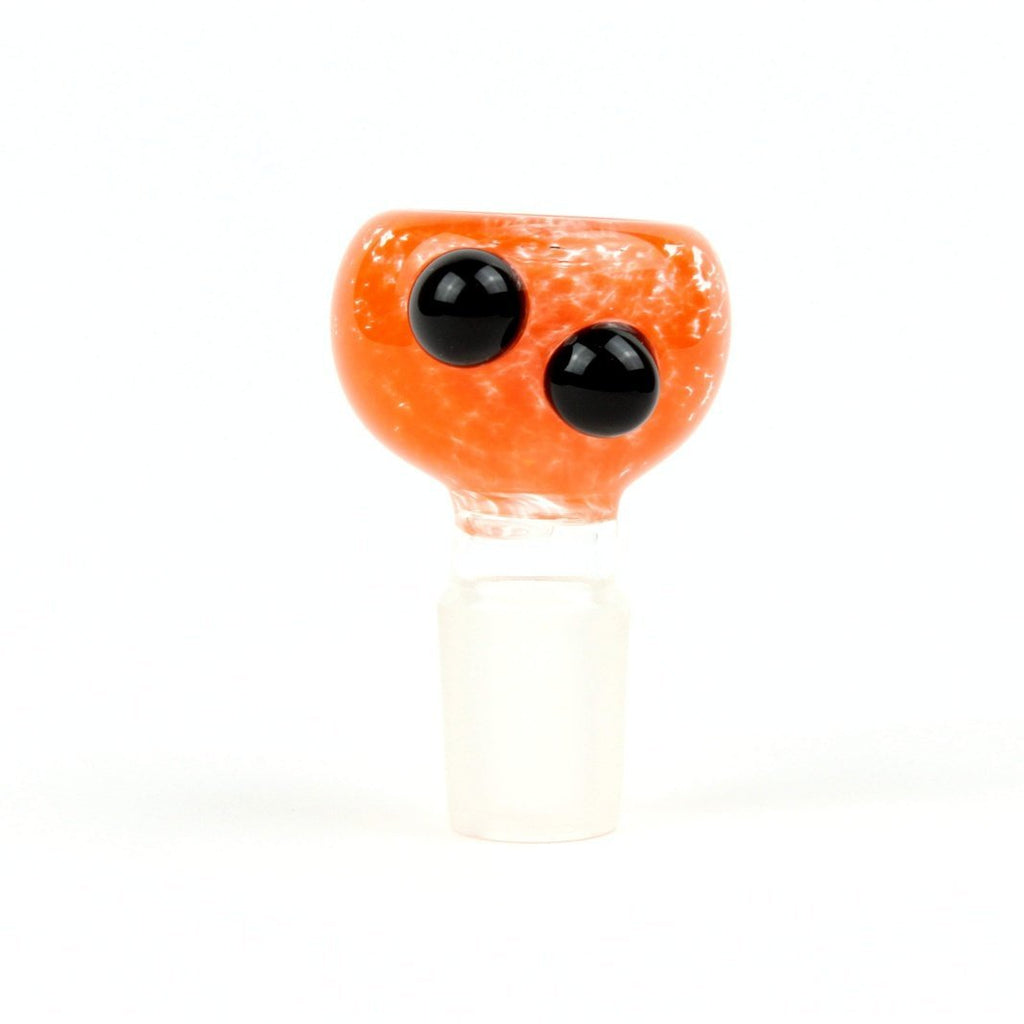 18mm Orange Frit Slide w/ Black Dots - Groovy Glassware