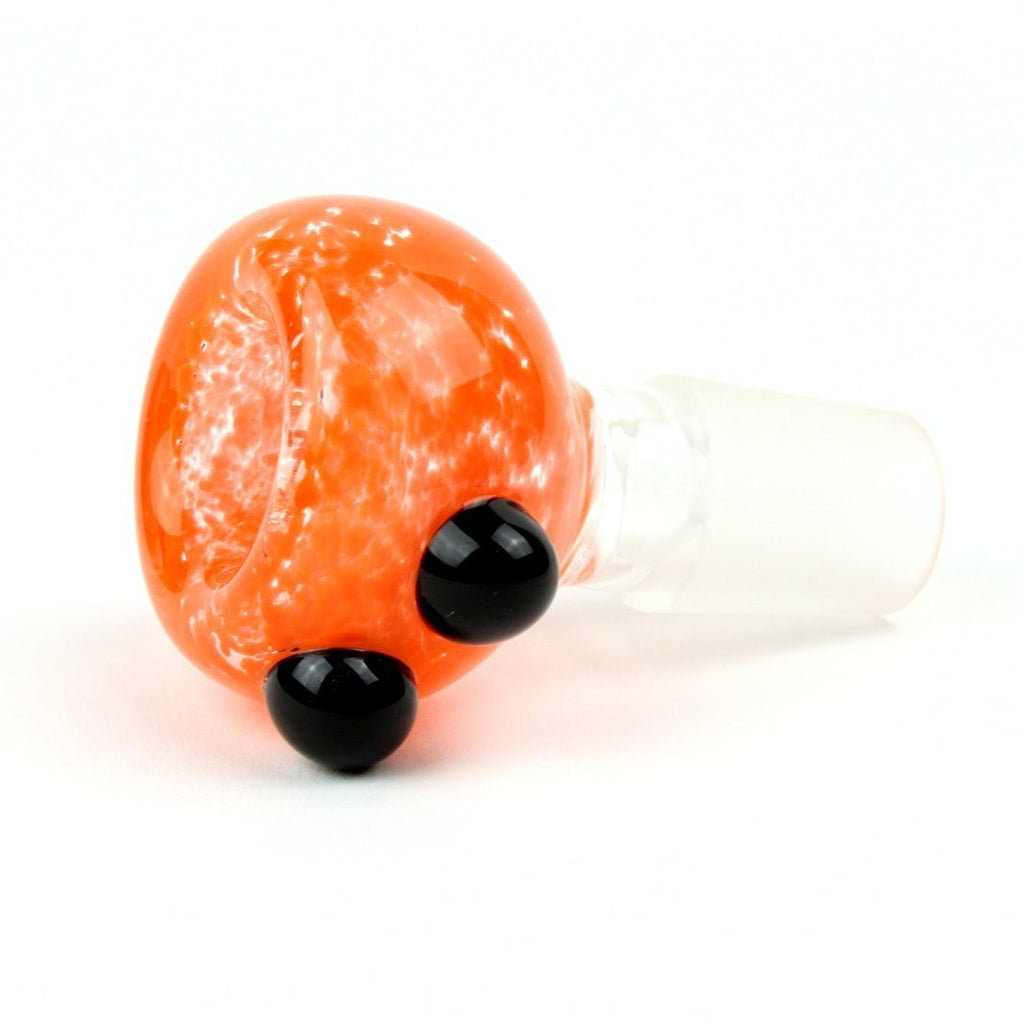 18mm Orange Frit Slide w/ Black Dots - Groovy Glassware