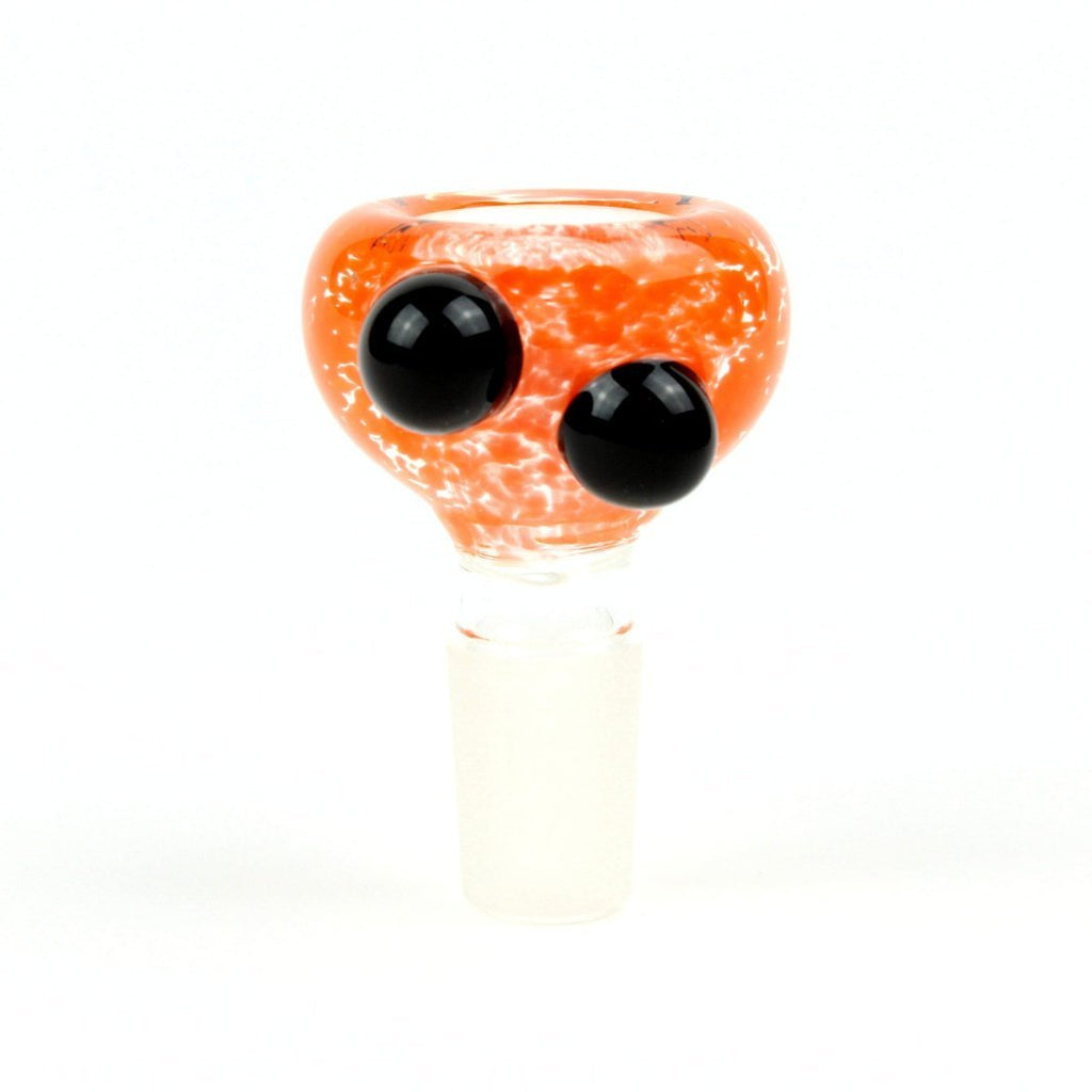 14mm Orange Frit Slide w/ Black Dots - Groovy Glassware