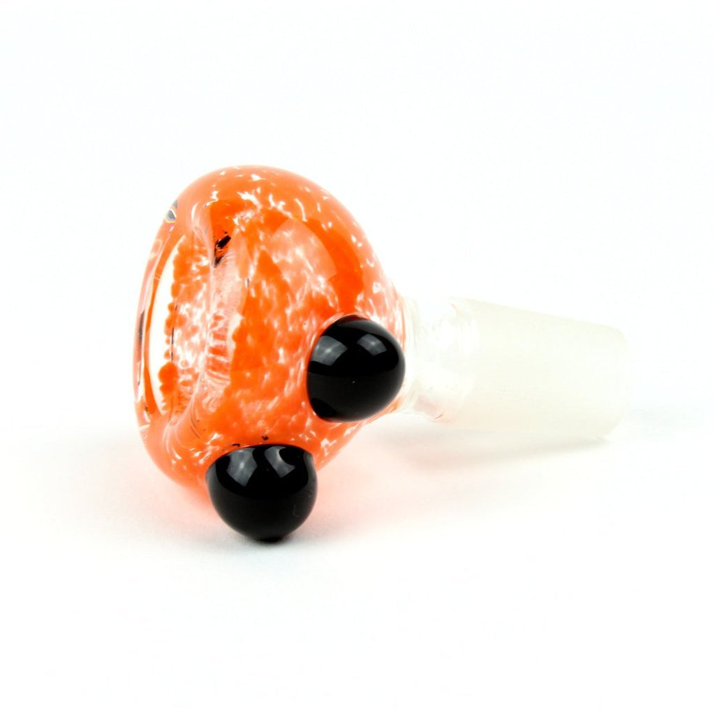 14mm Orange Frit Slide w/ Black Dots - Groovy Glassware