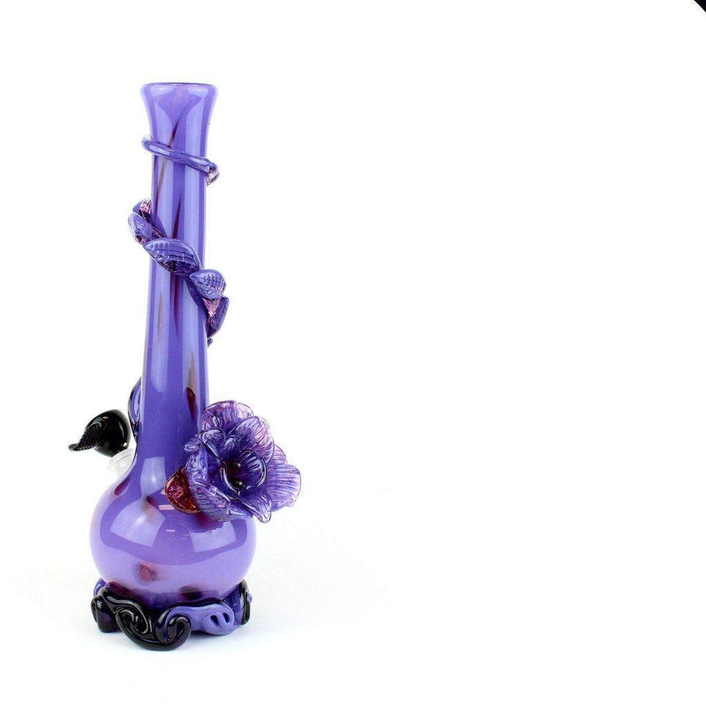 Noble Glass - Medium Flower - Purple Swirl - Groovy Glassware