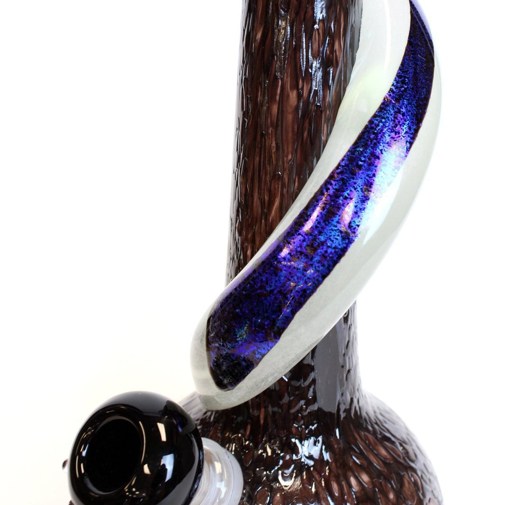 Noble Glass - Small T-Dichro - Volcanic Black w/ Glow - Groovy Glassware