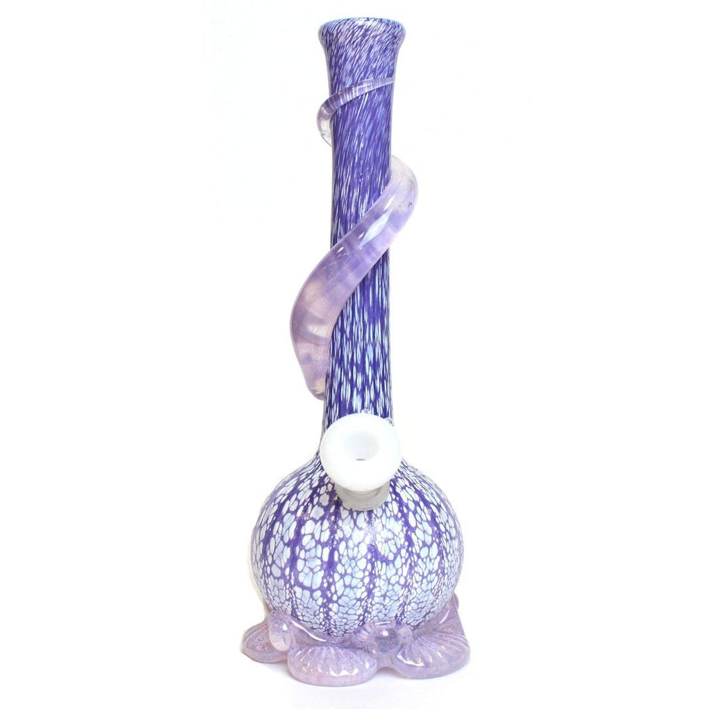 Noble Glass - Small - Purple Crackle w/ Pink Wrap - Groovy Glassware