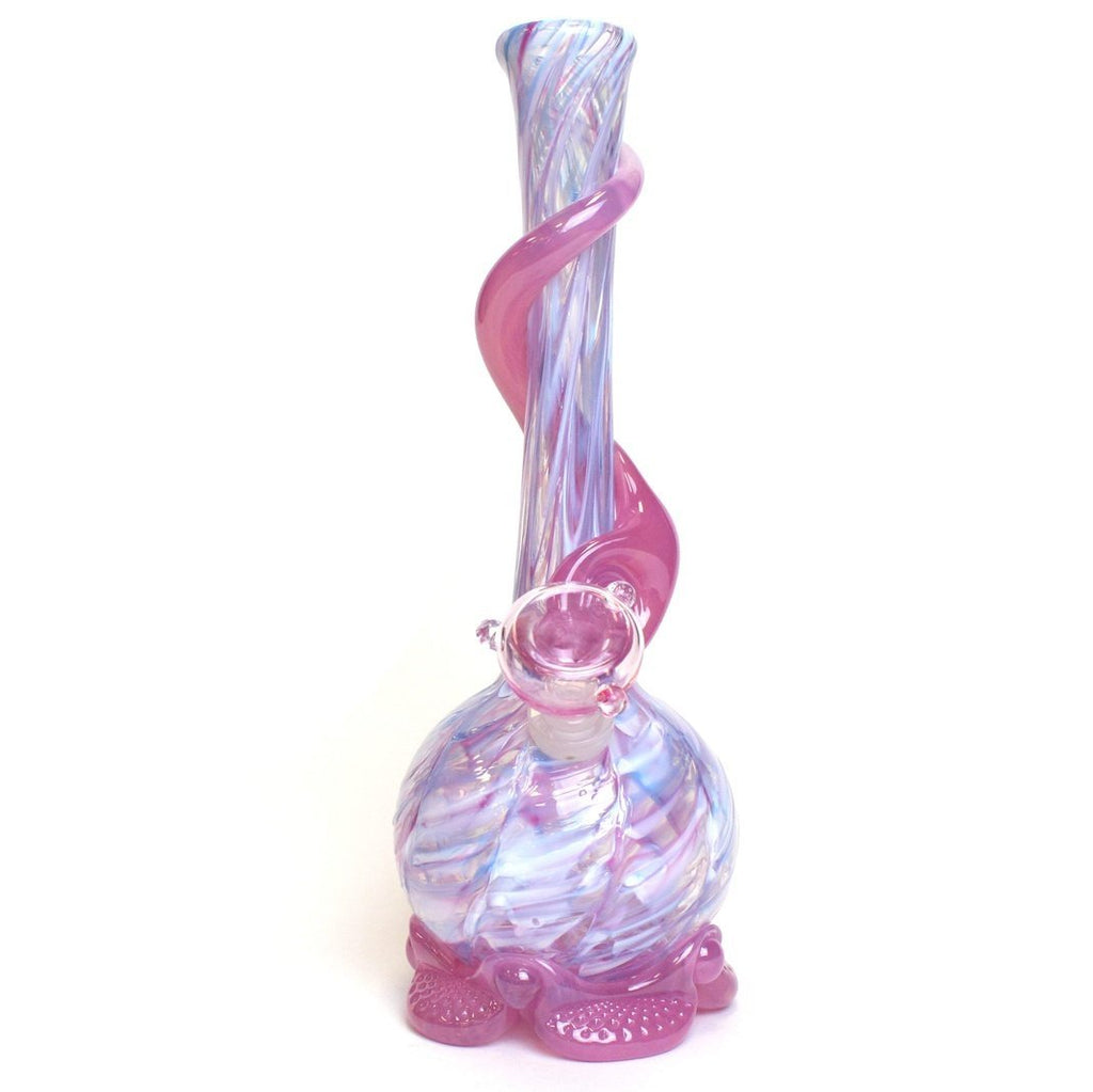 Noble Glass - Small - Cotton Candy w/ Swirl Stamp - Groovy Glassware