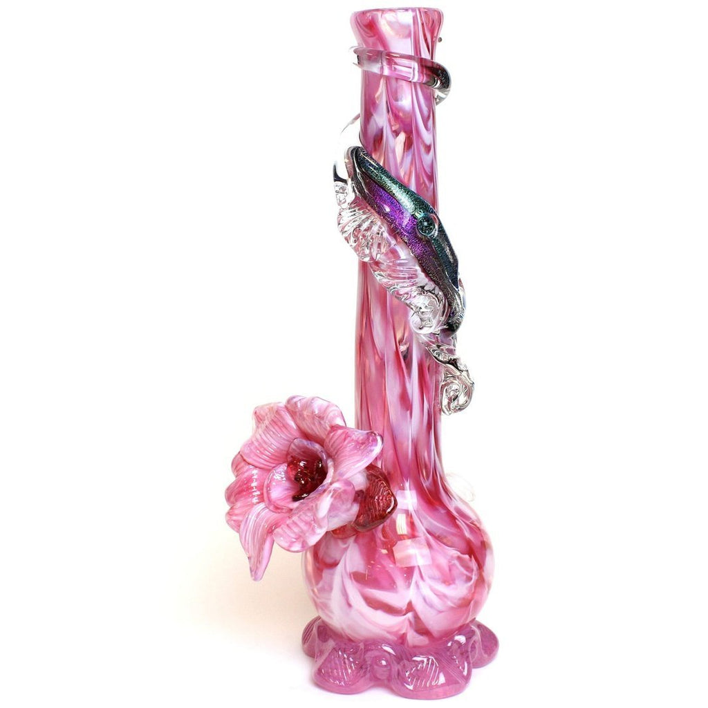 Noble Glass - Dichro Flower - Pink/White - Groovy Glassware