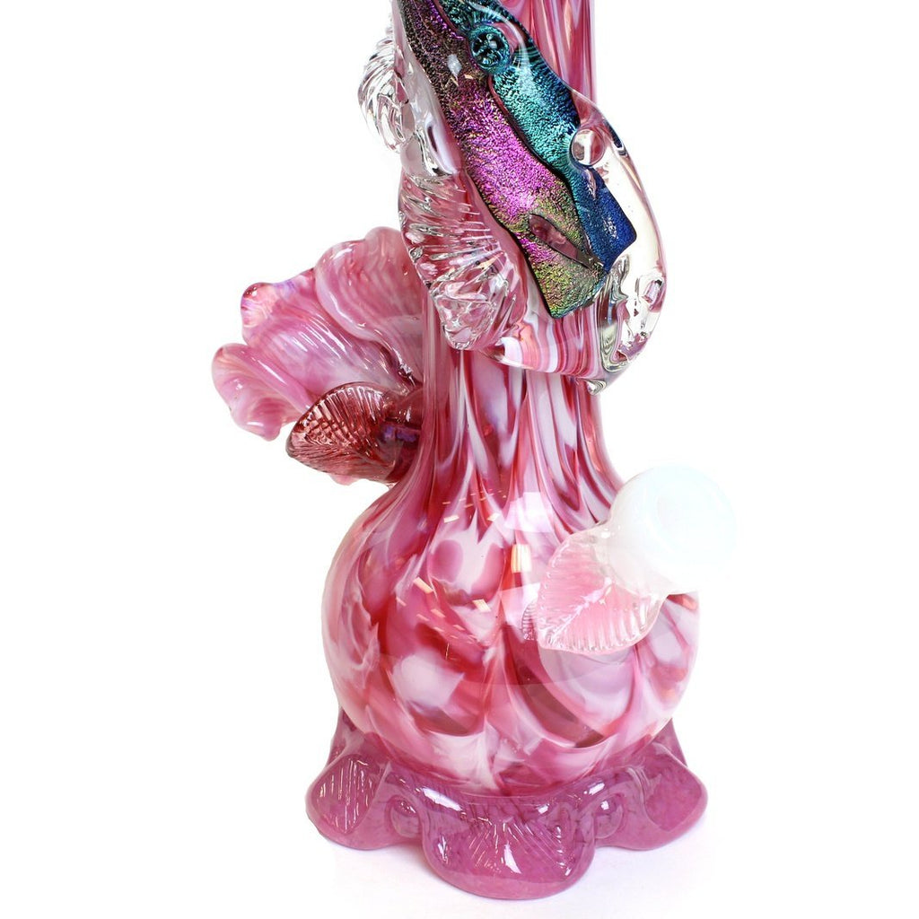 Noble Glass - Dichro Flower - Pink/White - Groovy Glassware