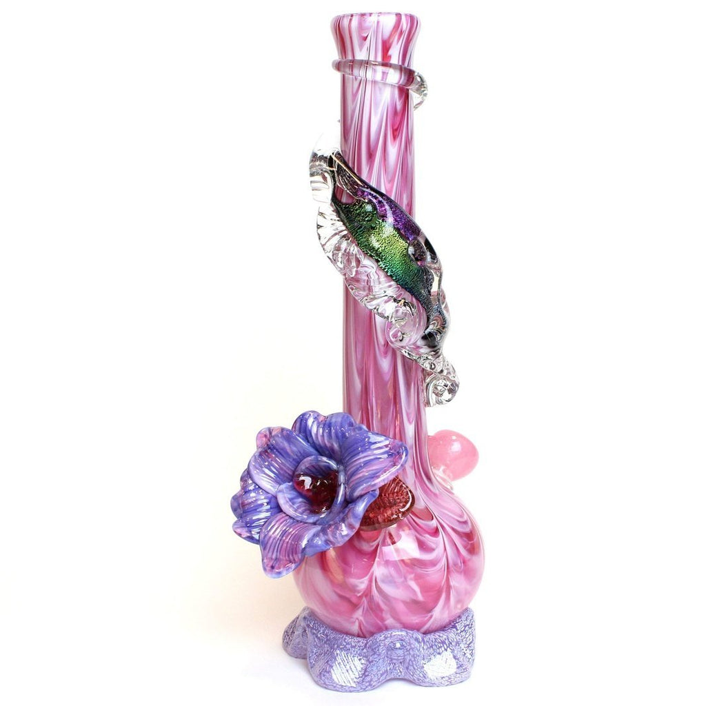 Noble Glass - Dichro Flower - Pink/Purple Crimp - Groovy Glassware