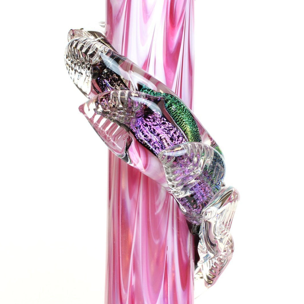 Noble Glass - Dichro Flower - Pink/Purple - Leafy - Groovy Glassware